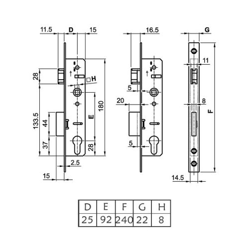 25/92/22 portálzár + kilincs szett (fehér kilincs-kilincs)