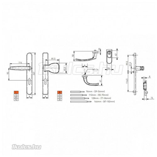 Victory II gombos ajtókilincs 32/92/3 antracit