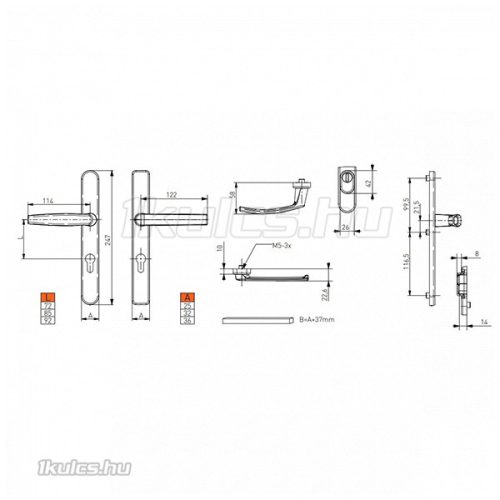 Victory II lapított ajtókilincs 32/92/3 barna