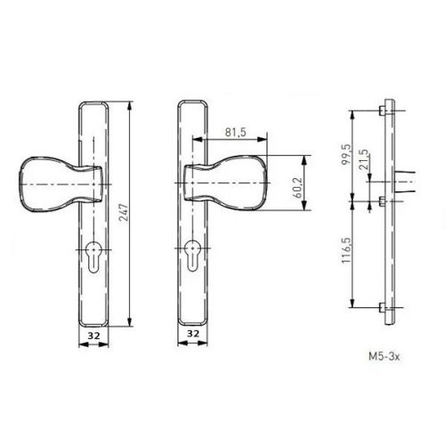 Victori II gomb-gombos ajtókilincs 32/92/3 Silver