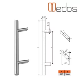 Ajtófogantyú 800/1000/45 (egyoldalas, szerelék nélkül)