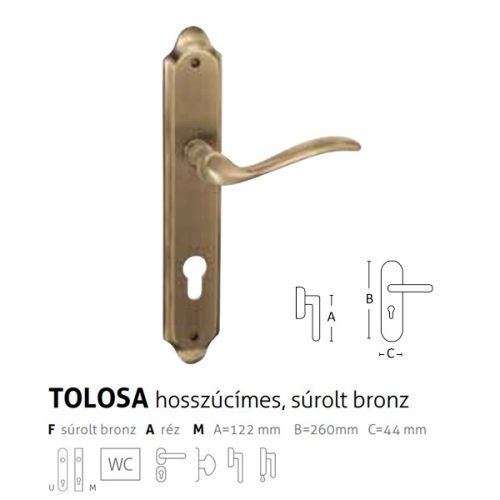 Tolosa súrolt bronz hosszúcímes 55 Cilinderes