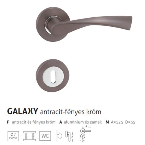 Galaxy antracit-króm rozettás PZ