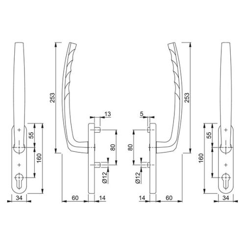 Hoppe Atlanta Emelő-toló kilincs+kilincs PZ 75-80mm zárható F9