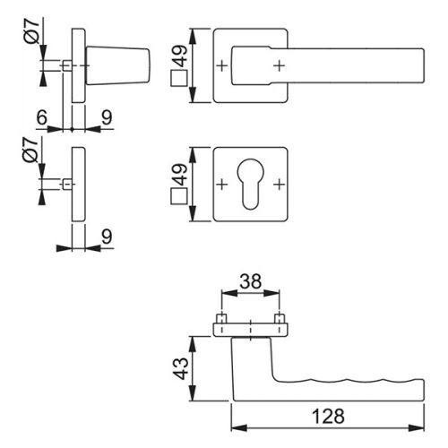 Hoppe Toulon rozettás garnitúra PZ F31-1 67-72mm