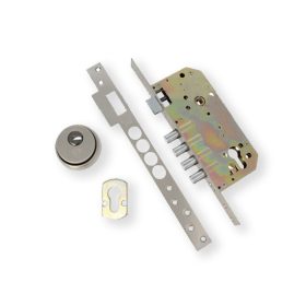   AMIG 110 cilinderes bevésőzár 50/85 szögletes előlappal + pajzs