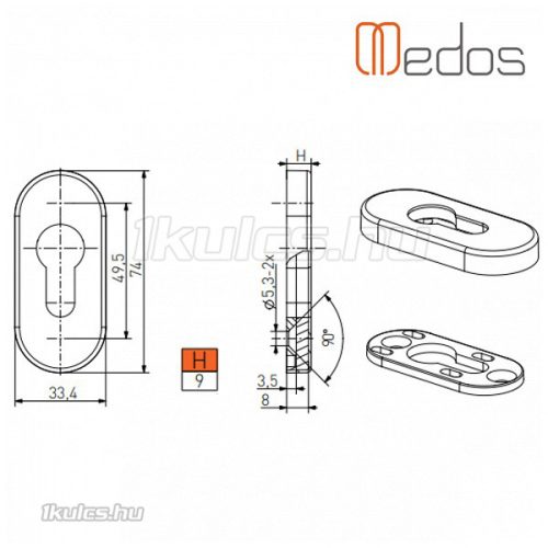 Pluton ajtórozetta Barna