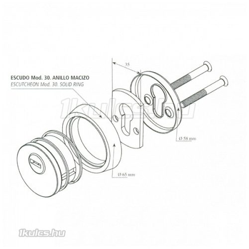 AMIG 30 Cilinderpajzs kerek szatén-nikkel