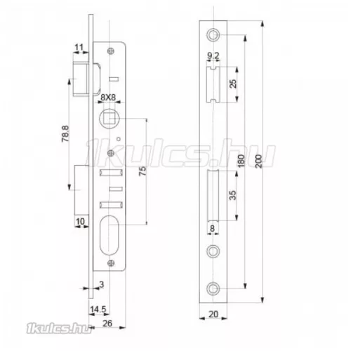 ANBO 1203 portálzár DM15 + ovál. betét 27/27