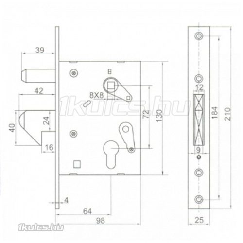 ANBO tolókapuzár 65/72 váltós tájolócsapos