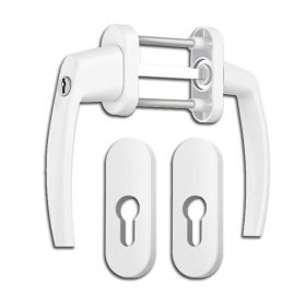 Victory erkélyajtó átmenő kilincs garnitúra Fehér kulcsos