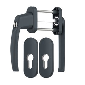   Victory lapított kulcsos balkon átmenő kilincs rozettával antracit