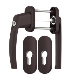   Victory lapított kulcsos balkon átmenő kilincs rozettával barna