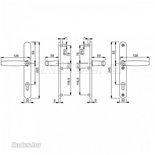 Hoppe Atlanta ajtókilincs 92 Cilinderes F4 67-72mm