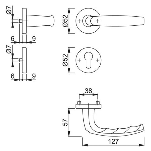 Hoppe Atlanta rozettás garnitúra PZ 37-42mm F9