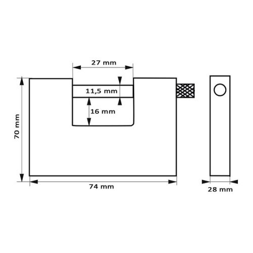 FTH Thor acél U lakat 5K 74 mm