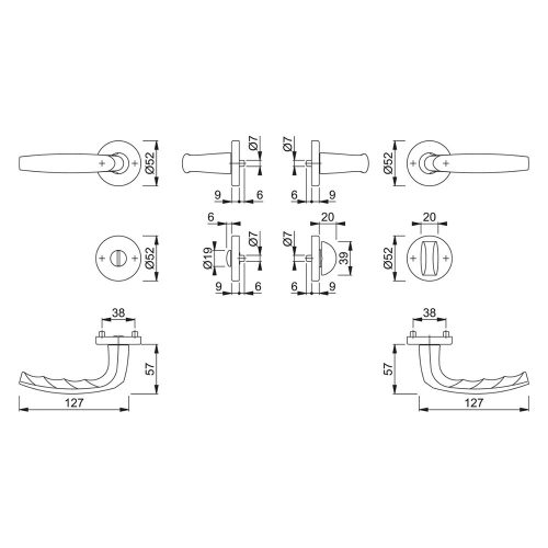 Hoppe Atlanta rozettás garnitúra WC 37-42mm F4