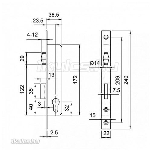 Euro Elzett 3390 görgős portálzár