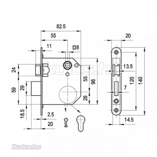 Euro Elzett 3436 cilinderes lővér zár
