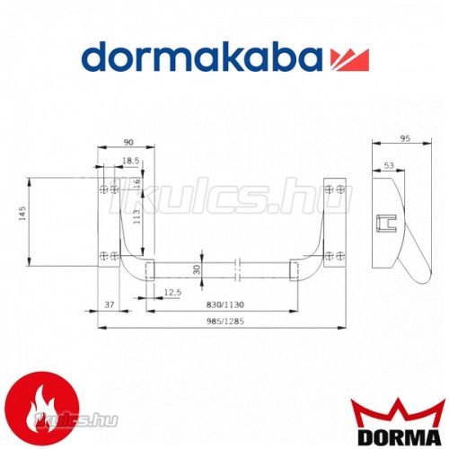 Dorma PHA 2000 1/3 pontos alapegység PHA 2102 TG