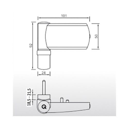 GreenteQ ajtópánt 18,5-21,5 fehér
