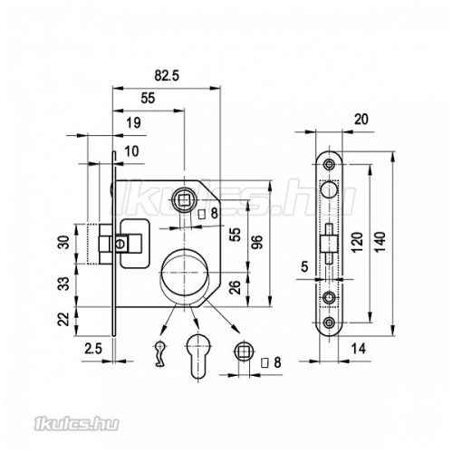 Euro Elzett 4392 cilinderes lővér zár