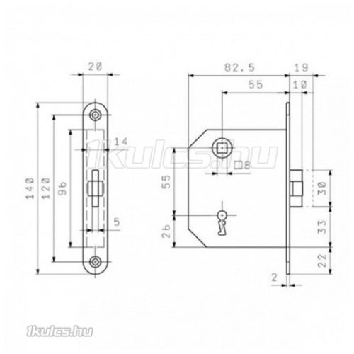 Földes 3381 kulcsos lővér bevésőzár