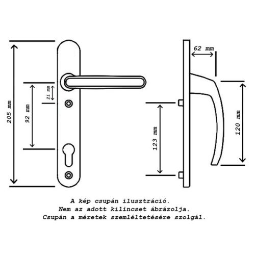 HOPPE 113/366M  2 csavaros Fehér bejárati garnitúra, PZ92, (TS: 50-70mm)