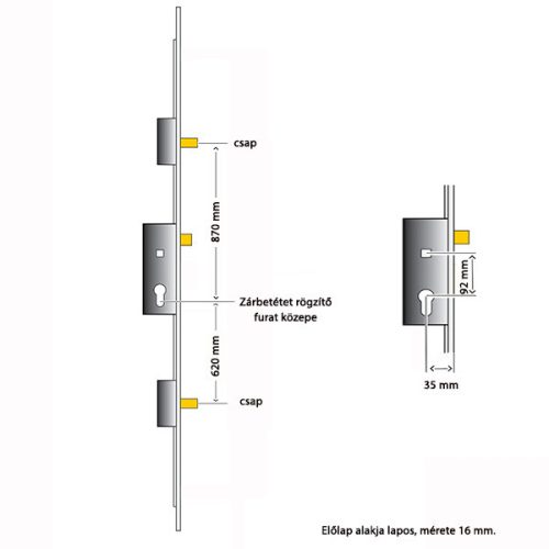 Roto H600 2 acélcsap (2 CB) 35/92/16