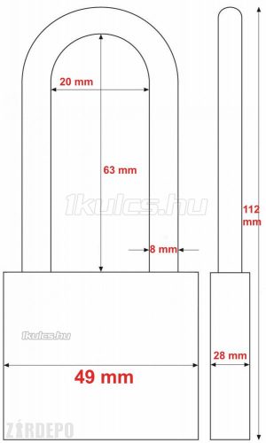 Abus 717IB/45 HB63 lakat azonos zárlatú