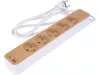 STHOR 72344 Fa hatású elosztó földeléssel, 5 aljzattal, USB-vel, 1,4 m kábellel (3x1 mm²)