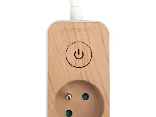 STHOR 72344 Fa hatású elosztó földeléssel, 5 aljzattal, USB-vel, 1,4 m kábellel (3x1 mm²)