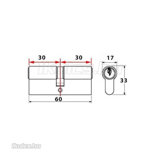 Elzett (Dormakaba) 756 zárbetét 30x30 gombos