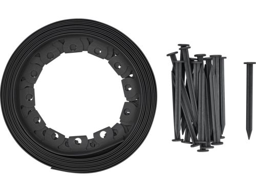 FLO 88710 Kerti Gyepszegély Fekete 40 mm X 10 M Rögzítővel