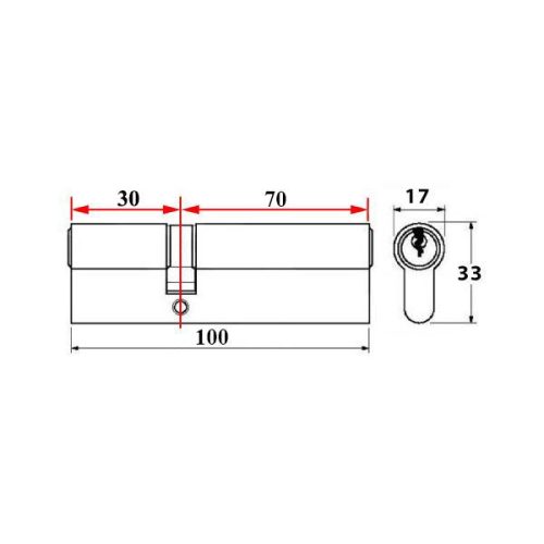Abus Bravus 3500 MX zárbetét 30x70 gombos