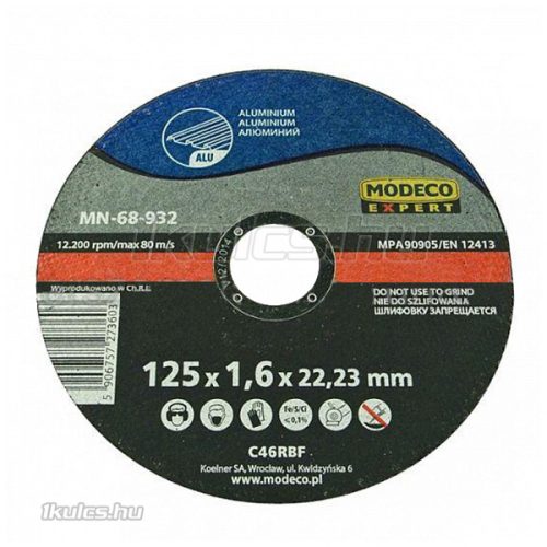 Modeco aluminium vágótárcsa 125x1,6x22,23