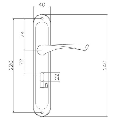 Bussare Classico hosszúcímes kilincs Antique Bronze 72 Kulcsos
