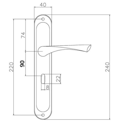 Bussare Classico hosszúcímes kilincs Antique Bronze 90 Kulcsos
