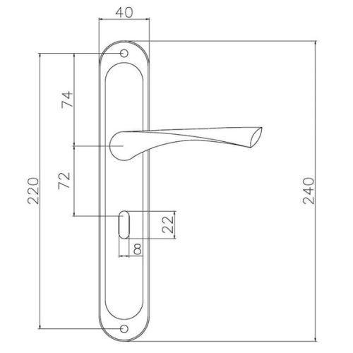 Bussare Classico hosszúcímes kilincs Satin Chrome 72 Kulcsos