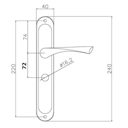 Bussare Classico hosszúcímes kilincs Satin Chrome 72WC