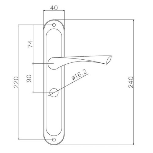 Bussare Classico hosszúcímes kilincs Satin Chrome 90WC
