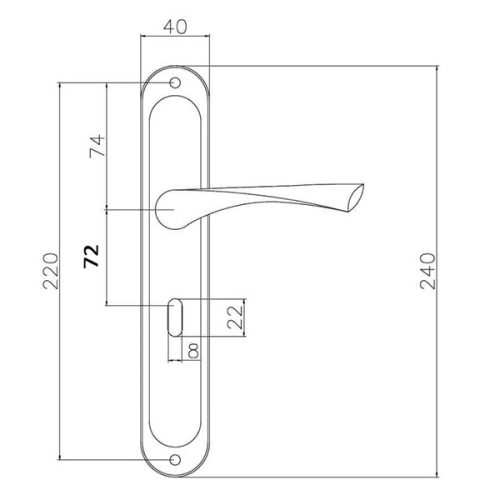Bussare Classico hosszúcímes kilincs Satin Gold 72 Kulcsos