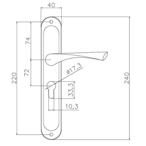 Bussare Classico hosszúcímes kilincs Satin Gold 72 Cilinderes