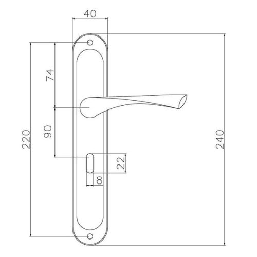 Bussare Classico hosszúcímes kilincs Satin Gold 90 Kulcsos