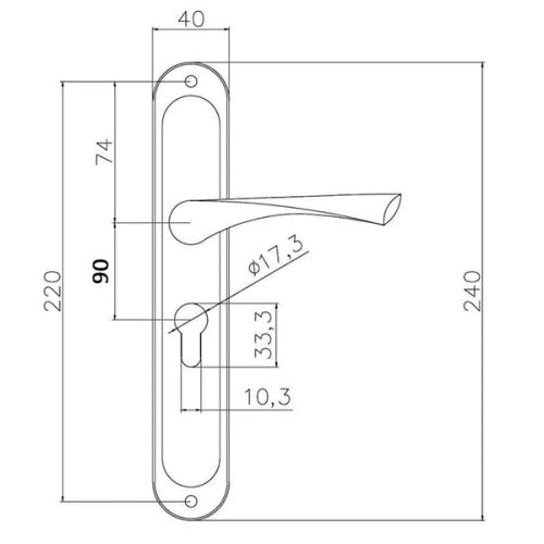 Bussare Classico hosszúcímes kilincs Satin Gold 90 Cilinderes