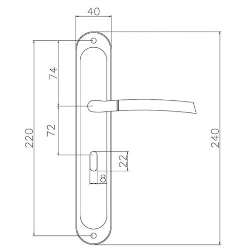Bussare Fino A-13 hosszúcímes kilincs Chrome-Satin Chrome 90 Kulcsos