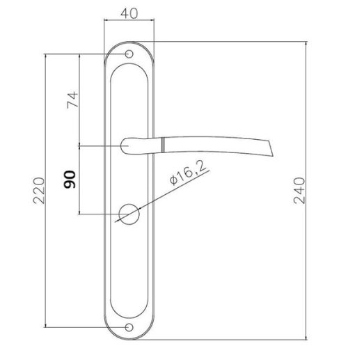 Bussare Fino A-13 hosszúcímes kilincs Chrome-Satin Chrome 90WC