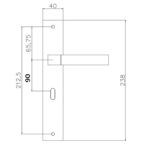 Bussare Stricto A-67 hosszúcímes kilincs Chrome-Satin Chrome 90 Kulcsos