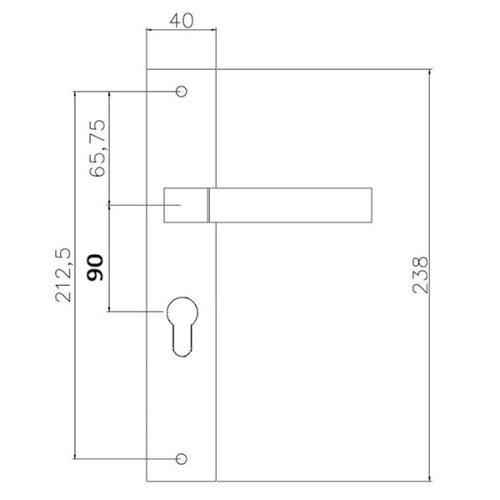 Bussare Stricto A-67 hosszúcímes kilincs Chrome-Satin Chrome 90 Cilinderes