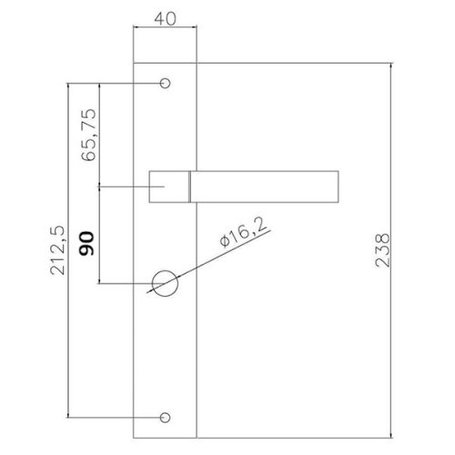 Bussare Stricto A-67 hosszúcímes kilincs Chrome-Satin Chrome 90WC